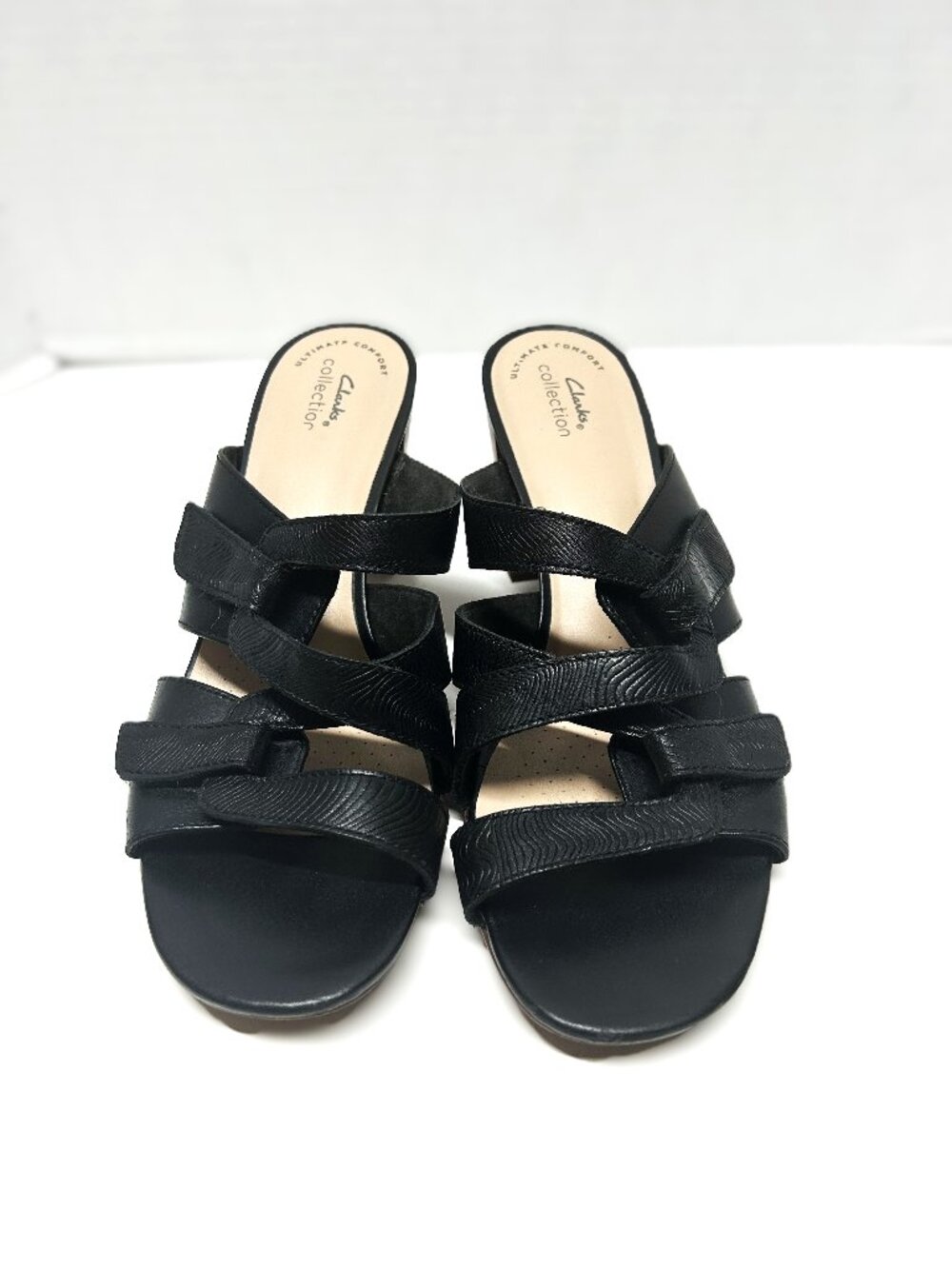 Clarks Jocelyn Rose strappy black block heel sz 10